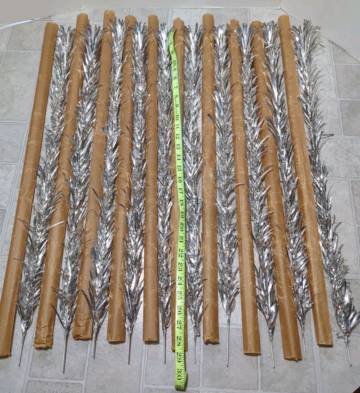 29" VINTAGE 10 REPLACE EVERGLEAM SILVER ALUMINUM BRANCH FOR CHRISTMAS TREE
