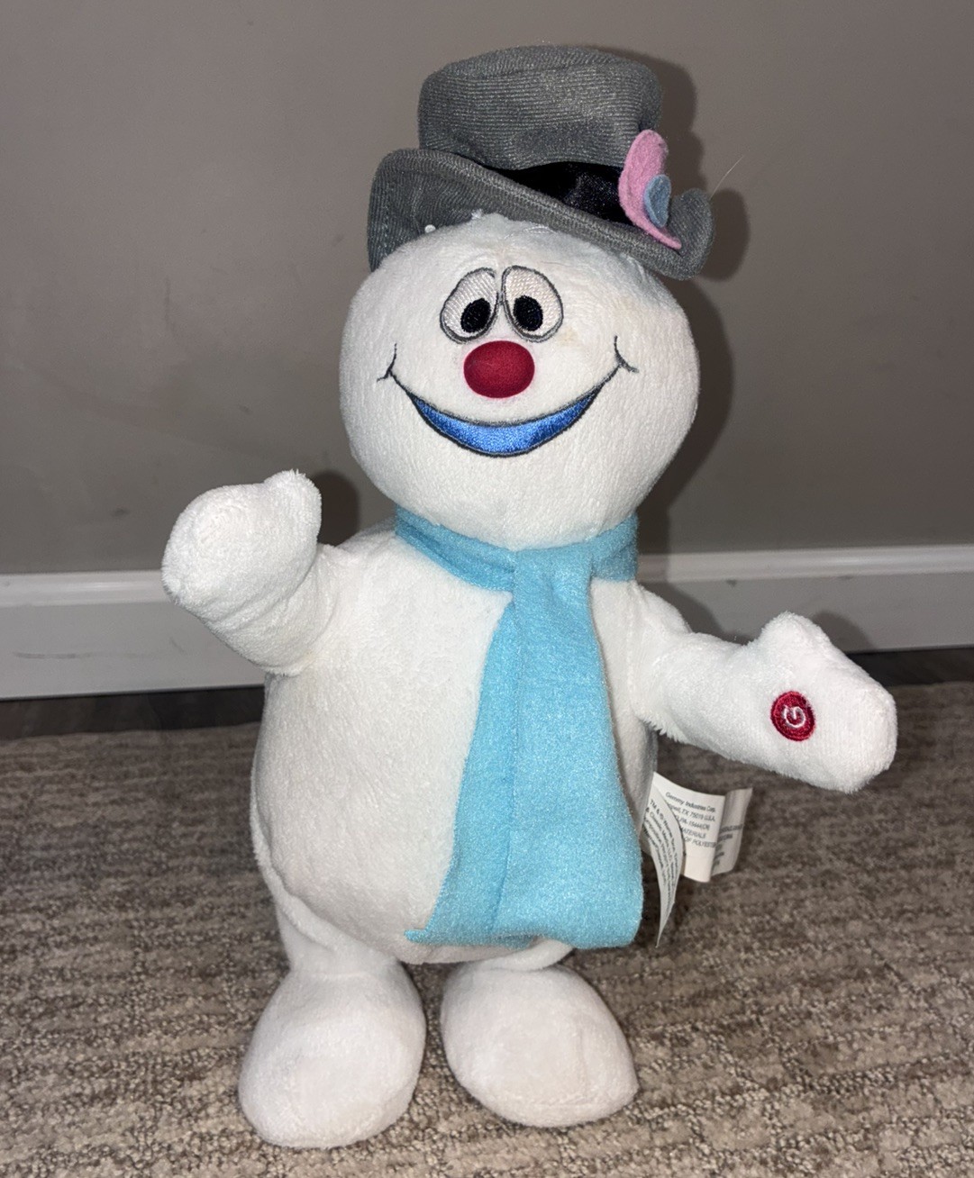 Works Gemmy Animated Frosty the Snowman Singing Dancing Plush Christmas 13”