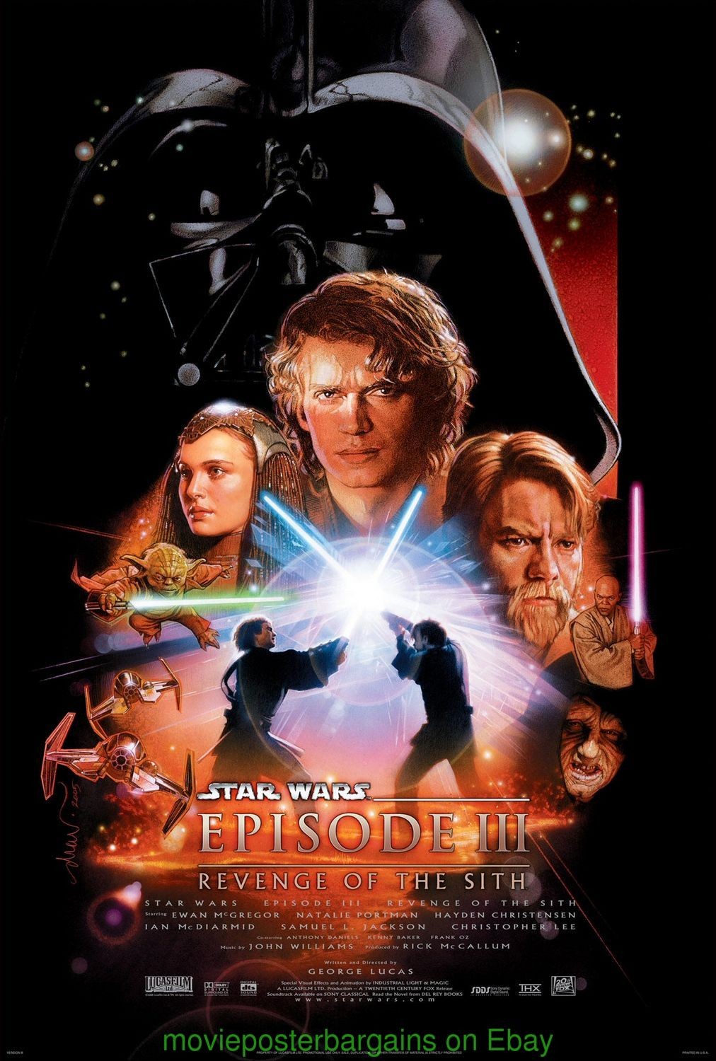 REVENGE OF THE SITH MOVIE POSTER Original DS 27x40 STAR WARS Natalie Portman REVENGE OF THE SITH MOVIE POSTER Original DS 27x40 STAR WARS Natalie Portman