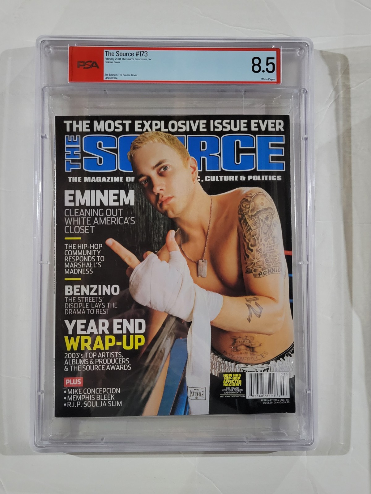 Eminem The Source Magazine #173 Feb 2004 PSA 8.5 NEWSSTAND 3rd Cover TOP POP 1 Eminem The Source Magazine #173 Feb 2004 PSA 8.5 NEWSSTAND 3rd Cover TOP POP 1