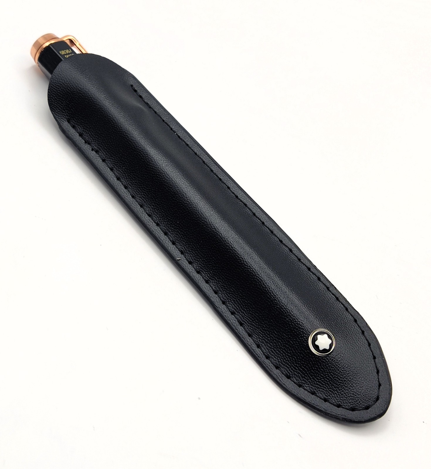 Premium Montblanc Meisterstuck Pen Pouch Holder Case In Black Leather Premium Montblanc Meisterstuck Pen Pouch Holder Case In Black Leather