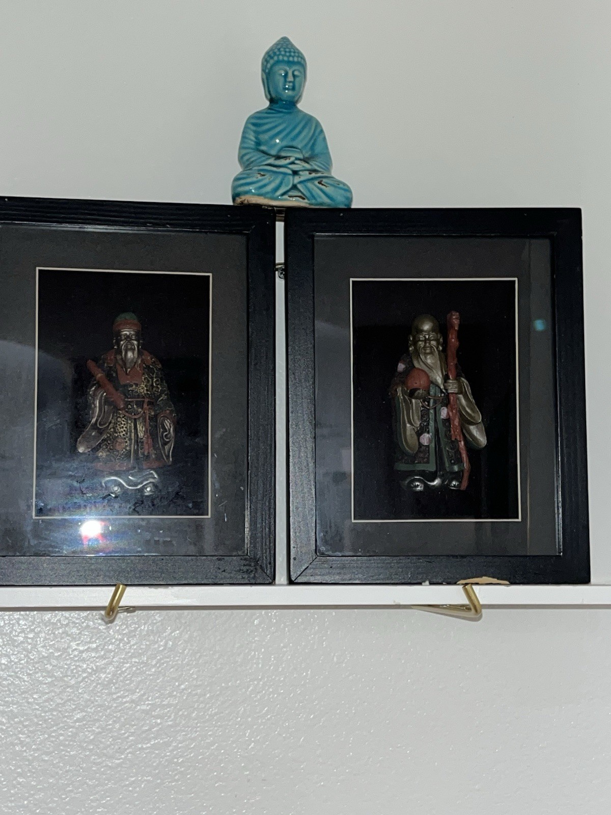 PAIR Vintage 3D Shadow Box Art with Wood Frame WARRIOR EMPEROR Chinese 6x8" PAIR Vintage 3D Shadow Box Art with Wood Frame WARRIOR EMPEROR Chinese 6x8"