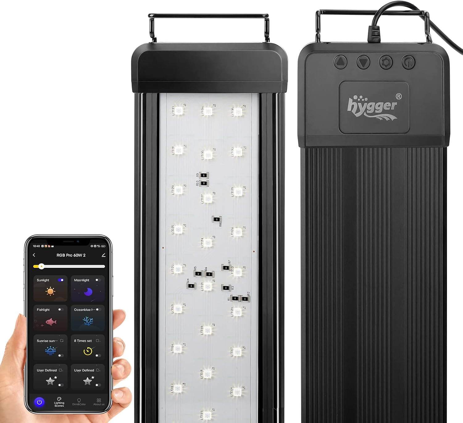 25W Smart Aquarium Light, Bluetooth LED Light with App Control, Full Spectrum Fi