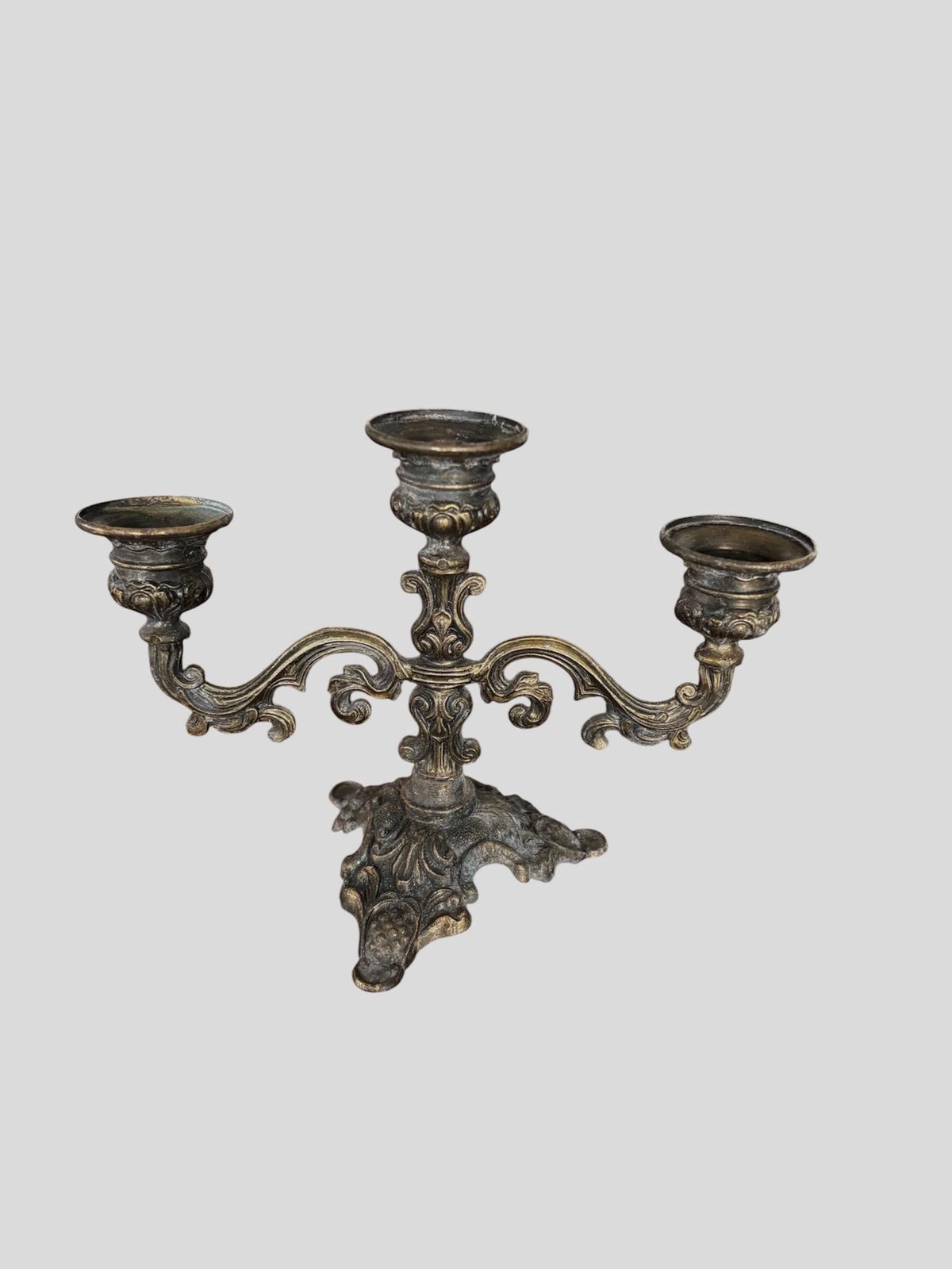 Vintage ornate brass 3 candle candelabra from Europe Whimsigoth Victorian style Vintage ornate brass 3 candle candelabra from Europe Whimsigoth Victorian style