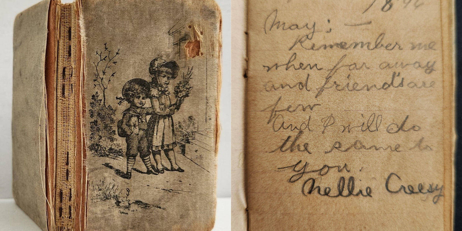 1894 antique AUTOGRAPH ALBUM rose roosa hill steuben ny MAY R HALLETT 1894 antique AUTOGRAPH ALBUM rose roosa hill steuben ny MAY R HALLETT