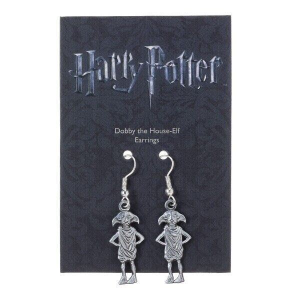 Official Harry Potter Dobby the House Elf Silver Plated Drop Earrings NEW