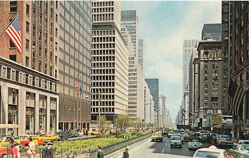Postcard NY: Park Avenue Street Scene, New York City Postcard NY: Park Avenue Street Scene, New York City
