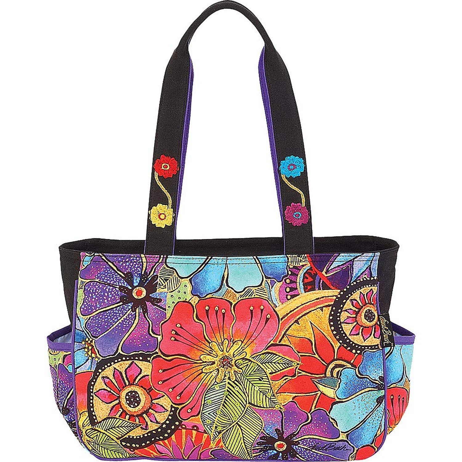 Laurel Burch Floral Totes, 17in x 4in x 10in Laurel Burch Floral Totes, 17in x 4in x 10in