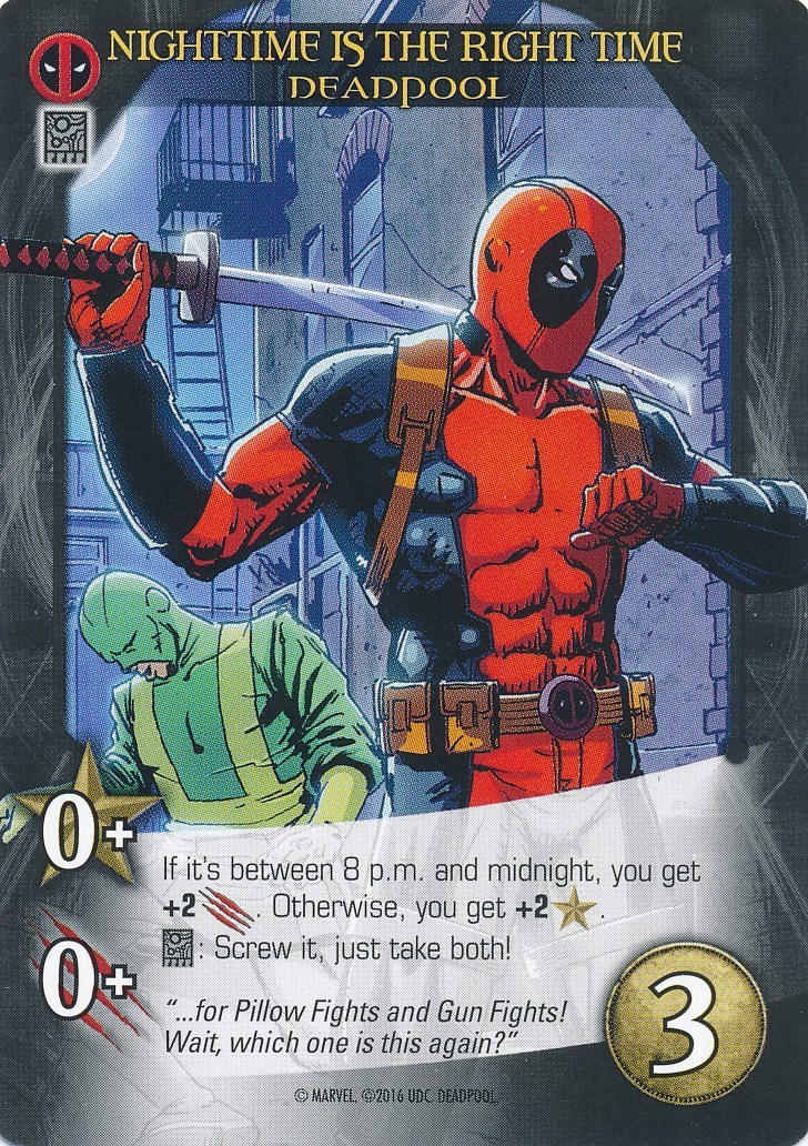 DEADPOOL Upper Deck Marvel Legendary DEADPOOL NIGHTTIME IS THE RIGHT TIME