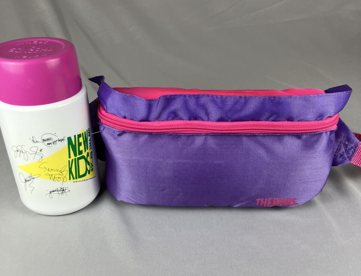 Vintage 1991 Fanny Pack With Thermos New Kids On The Block Pink Adjustable Strap Vintage 1991 Fanny Pack With Thermos New Kids On The Block Pink Adjustable Strap