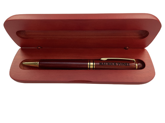 Personalized Custom Red Maple Wood Ballpoint Pens Executive Laser Engraved Gift
