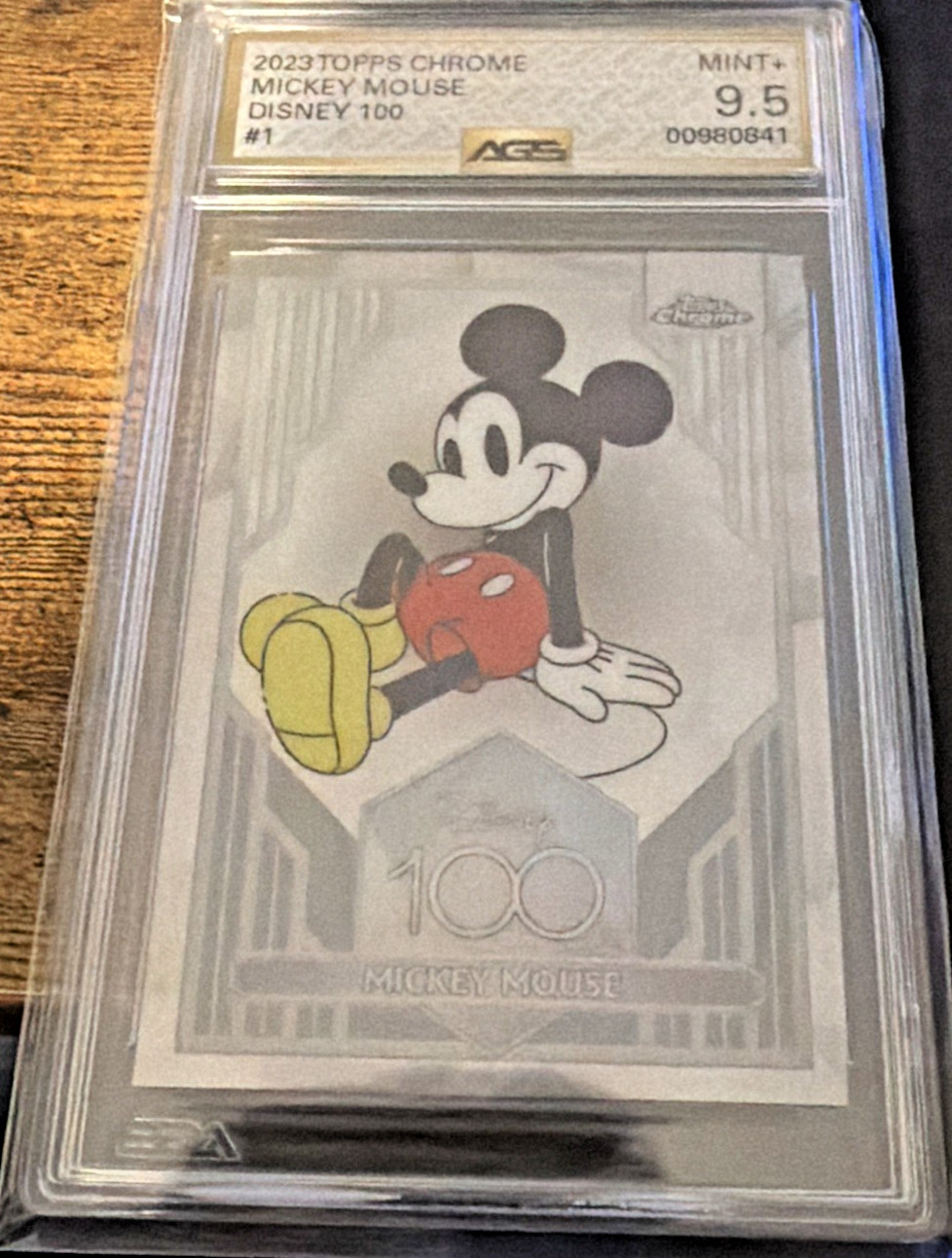 2023 TOPPS CHROME DISNEY 100 #1 MICKEY MOUSE AGS 9.5 MINT+ 2023 TOPPS CHROME DISNEY 100 #1 MICKEY MOUSE AGS 9.5 MINT+