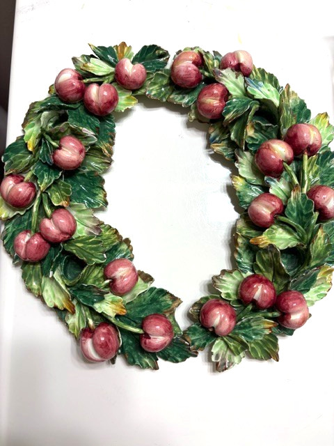 Vintage Pair Italian Majolica Fruit Candle Holders. Used - great condition. Vintage Pair Italian Majolica Fruit Candle Holders. Used - great condition.