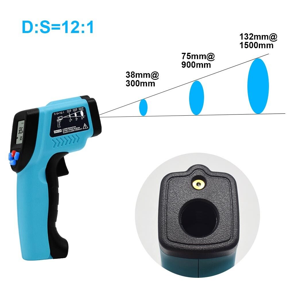 LCD Infrared Thermometer Non-contact Kitchen Food BBQ Laser IR Temperature Gun 