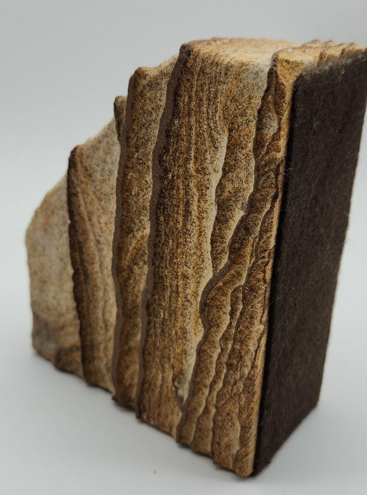 Hand Carved Natural Layered Sandstone Bookend ~ 5.5" Tall weights 3 lbs Hand Carved Natural Layered Sandstone Bookend ~ 5.5" Tall weights 3 lbs