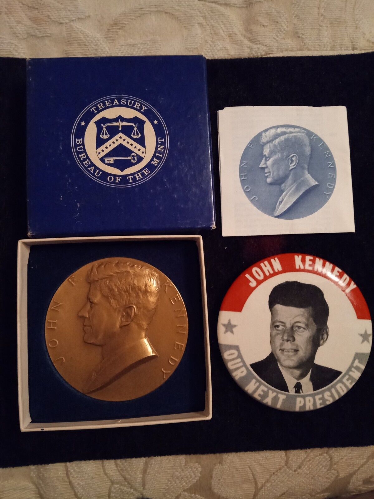 John F. Kennedy Treasury Bureau Of The Mint Plus President Button Pin