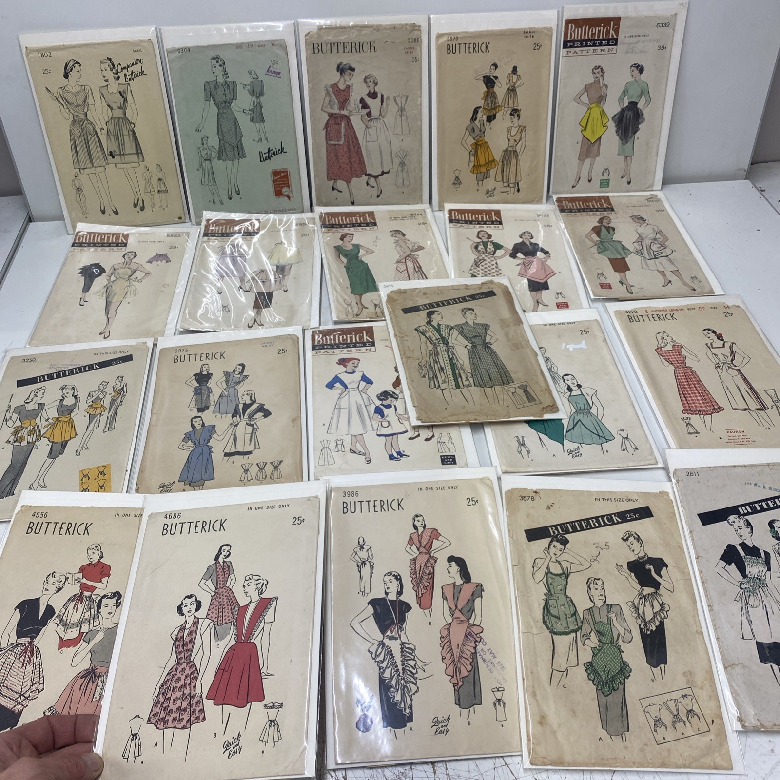 Lot Of 21 VTG 1930-40s Womans Clothing Sewing Patterns Butterick Aprons Lot Of 21 VTG 1930-40s Womans Clothing Sewing Patterns Butterick Aprons