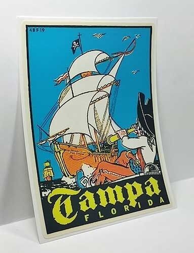 Tampa Florida Vintage Style Travel Decal / Vinyl Sticker, Luggage Label