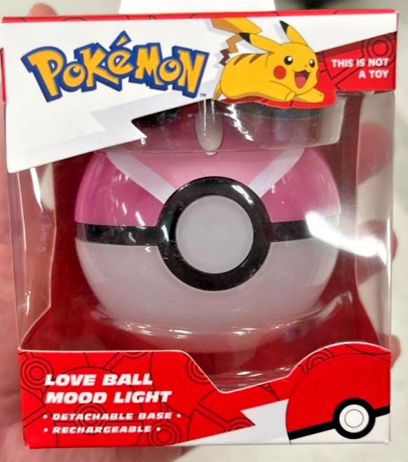 Pokémon Love Ball Mood Light Detachable Base Magnetic Charging Rechargeable Pokémon Love Ball Mood Light Detachable Base Magnetic Charging Rechargeable