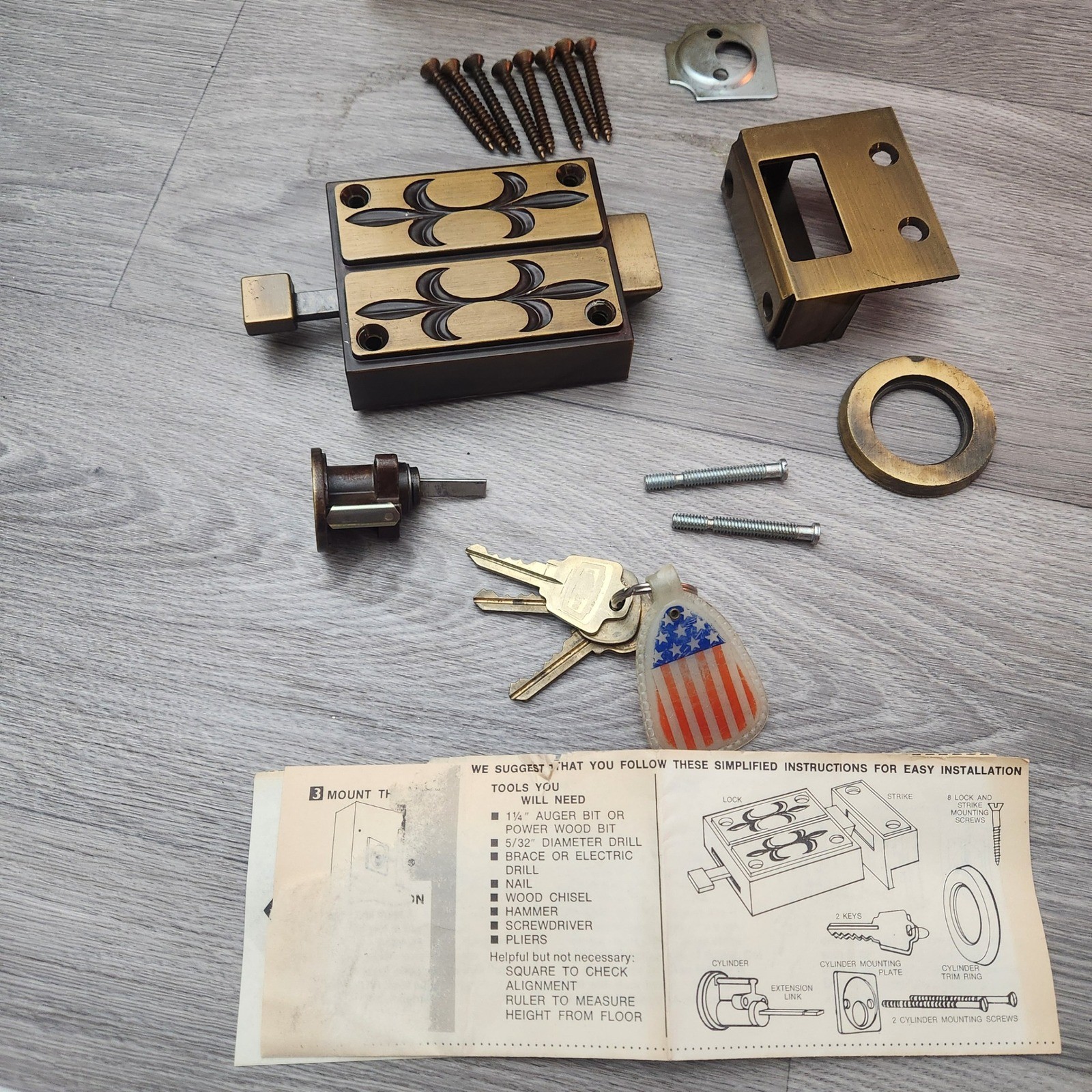 Vintage Sears Craftsman Safety Double Action Door Lock Set Hardware 70s Security Vintage Sears Craftsman Safety Double Action Door Lock Set Hardware 70s Security