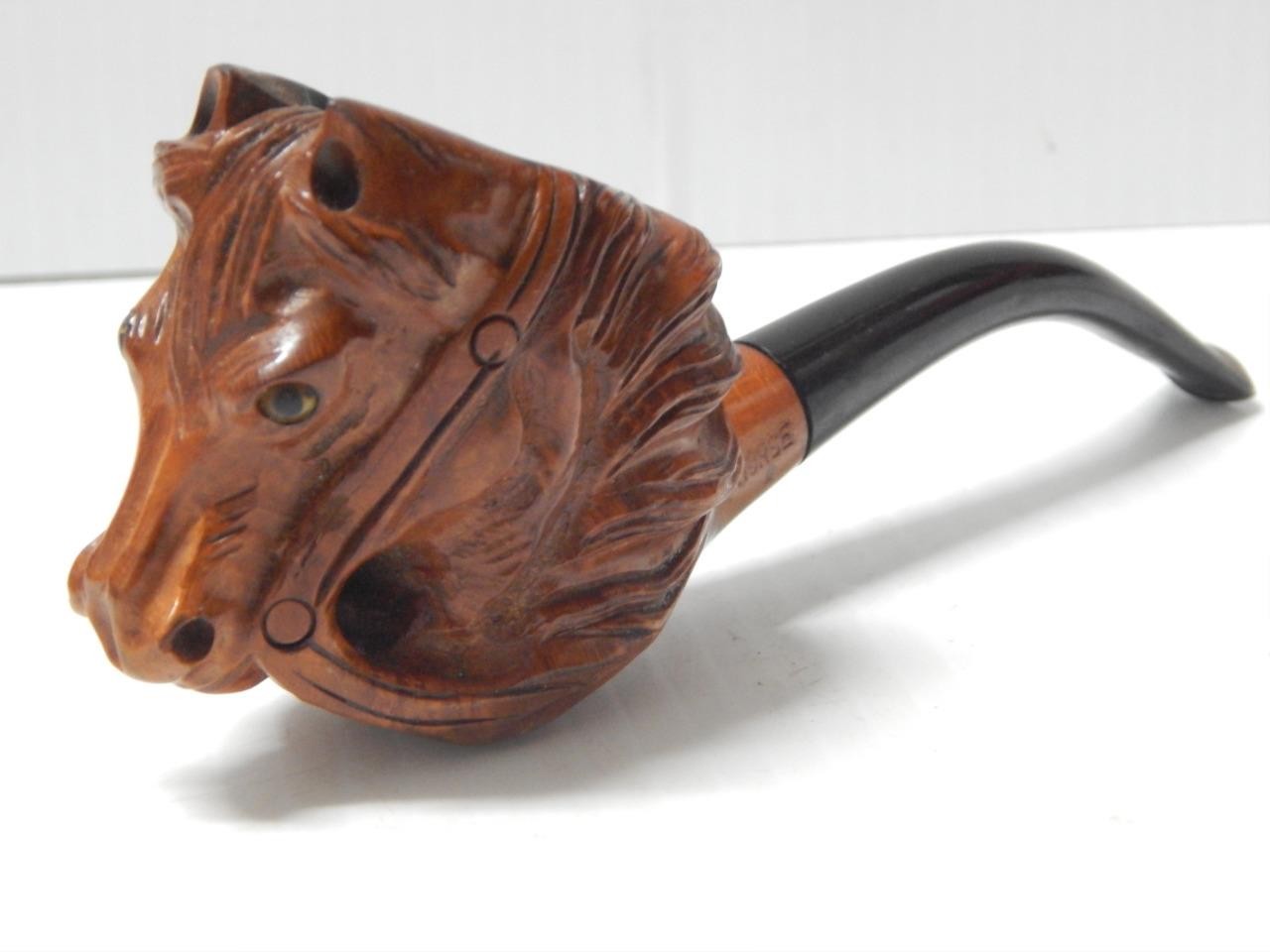 VINTAGE CARVED " HORSE " FRANCE TOBACCO SMOKING ESTATE PIPE - WESTERN / EURO VINTAGE CARVED " HORSE " FRANCE TOBACCO SMOKING ESTATE PIPE - WESTERN / EURO