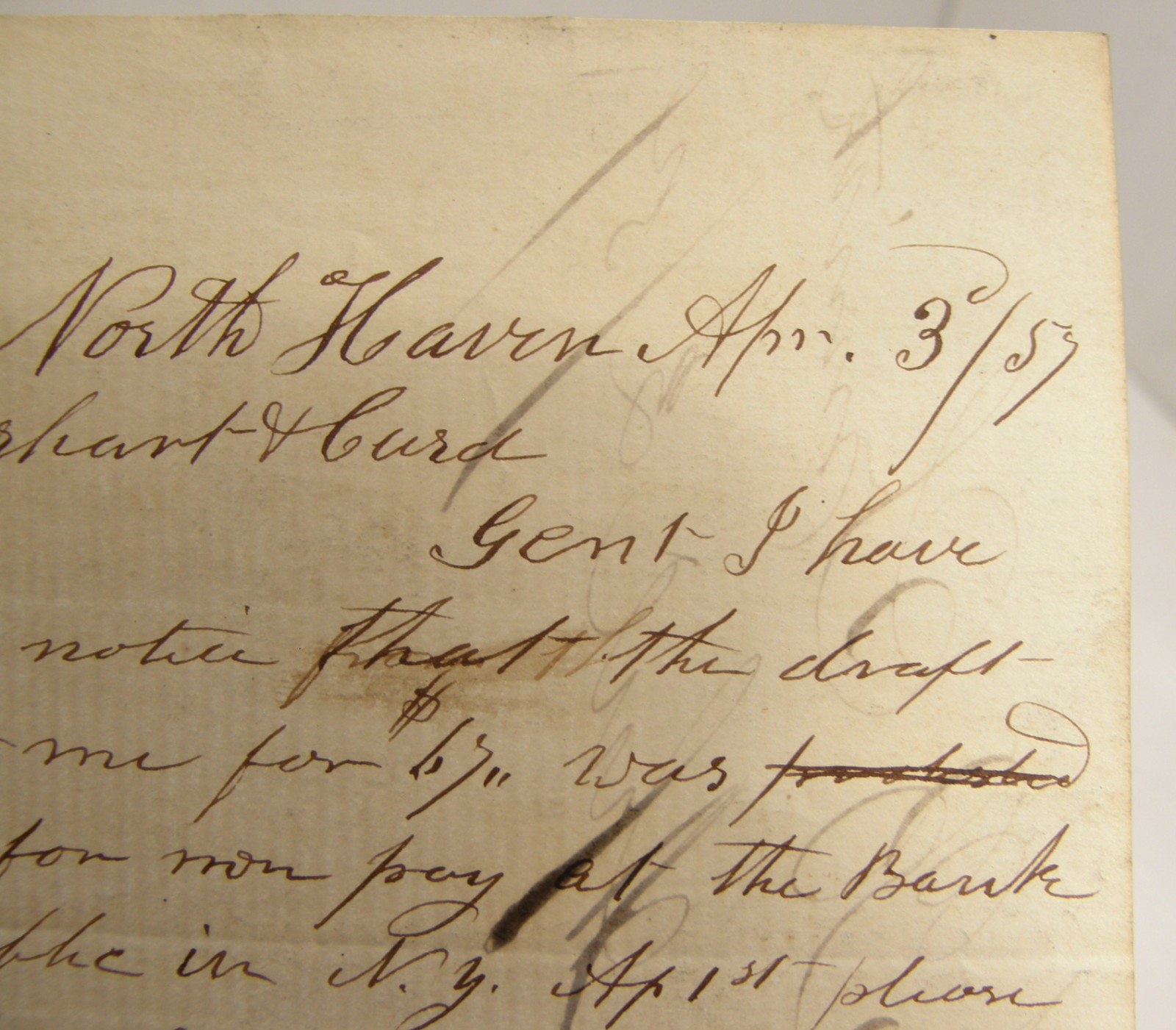 ANTIQUE 1857 LETTER JUDE BASSETT SMITH NORTH HAVEN CT NEW HAVEN COUNTY ANTIQUE 1857 LETTER JUDE BASSETT SMITH NORTH HAVEN CT NEW HAVEN COUNTY