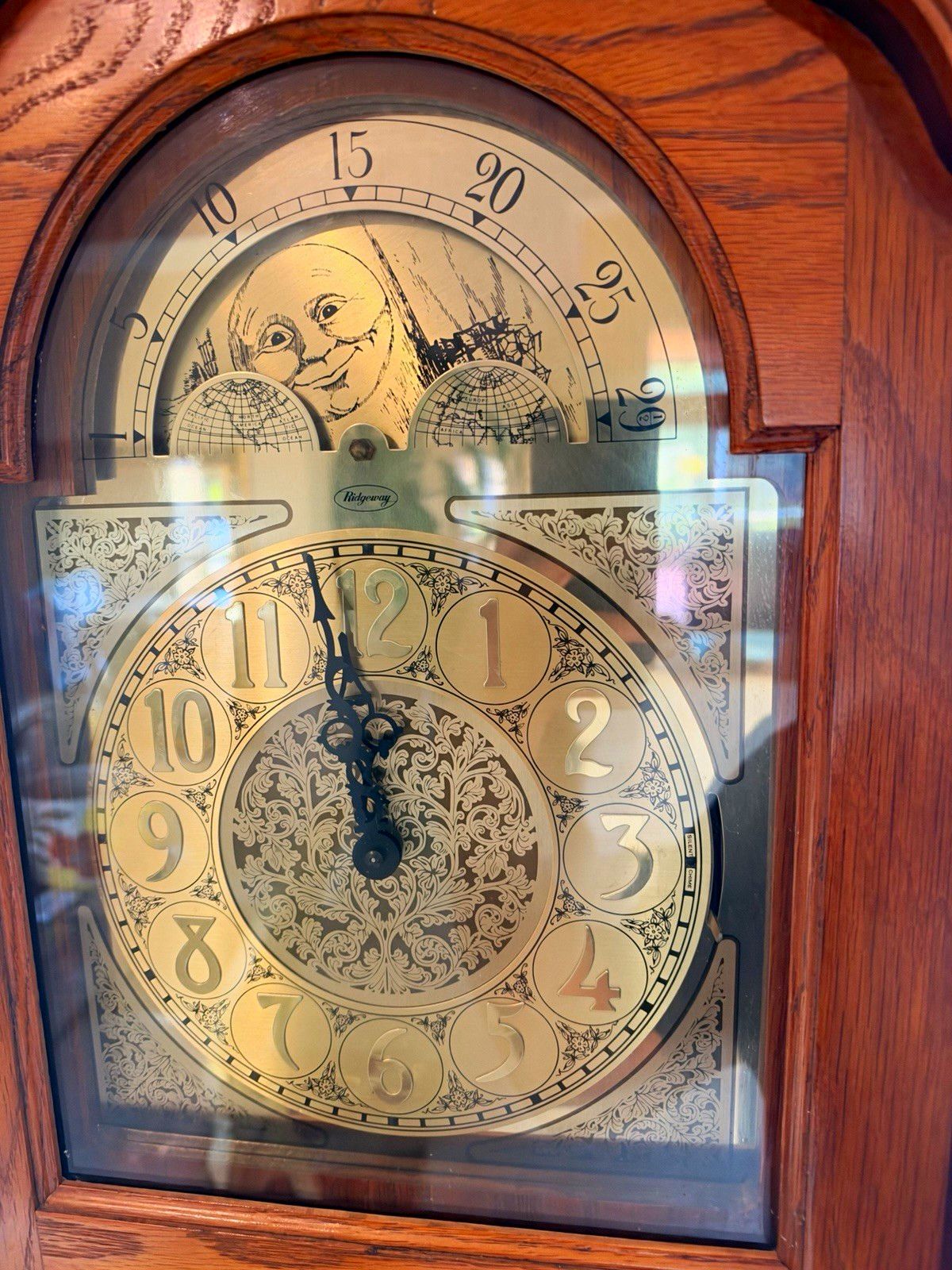 Ridgeway Mechanical Grandfather Clock Westminster Chime w/ Weights Pendulum