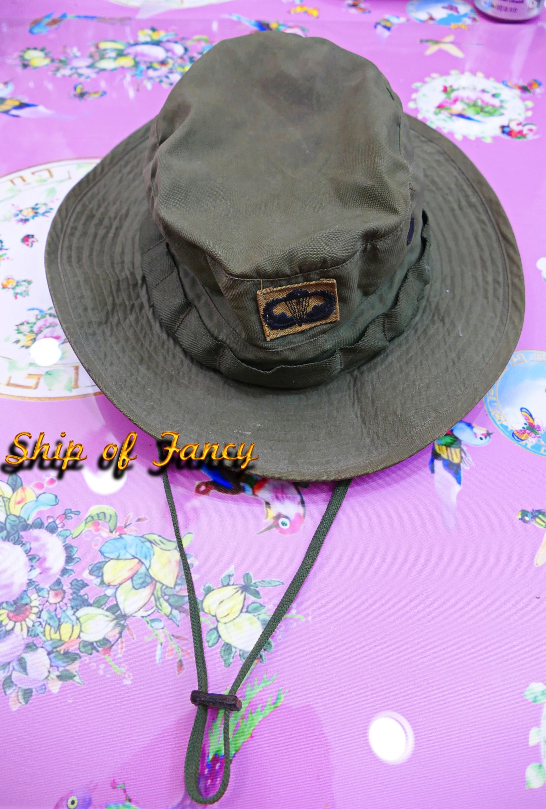 Authentic Vietnam War US Army Named Field "Boonie Hat'' w/ Parachutist Badge Authentic Vietnam War US Army Named Field "Boonie Hat'' w/ Parachutist Badge