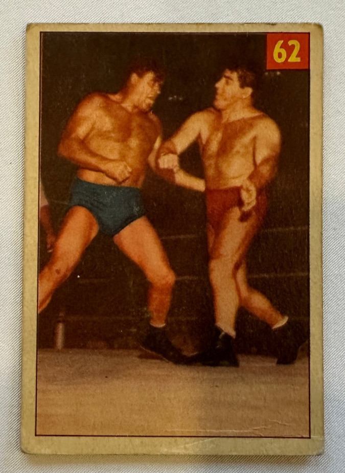 1954 Parkhurst Wrestling Card #62 Bobby Managoff Premium Back. 1954 Parkhurst Wrestling Card #62 Bobby Managoff Premium Back.