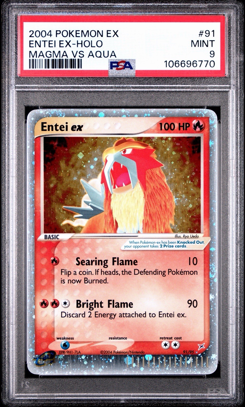 2004 POKEMON EX TEAM MAGMA VS TEAM AQUA #91 ENTEI EX-HOLO PSA 9 2004 POKEMON EX TEAM MAGMA VS TEAM AQUA #91 ENTEI EX-HOLO PSA 9