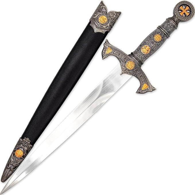 MEDIEVAL KNIGHT HISTORICAL TEMPLAR CEREMONIAL DAGGER COLLECTION W/ SCABBARD MEDIEVAL KNIGHT HISTORICAL TEMPLAR CEREMONIAL DAGGER COLLECTION W/ SCABBARD