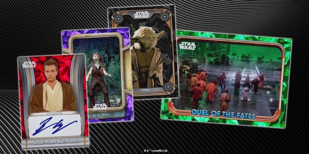 Topps Star Wars Card Trader Chrome Sapphire Phantom Menace Rare/Uc Sets NO WB