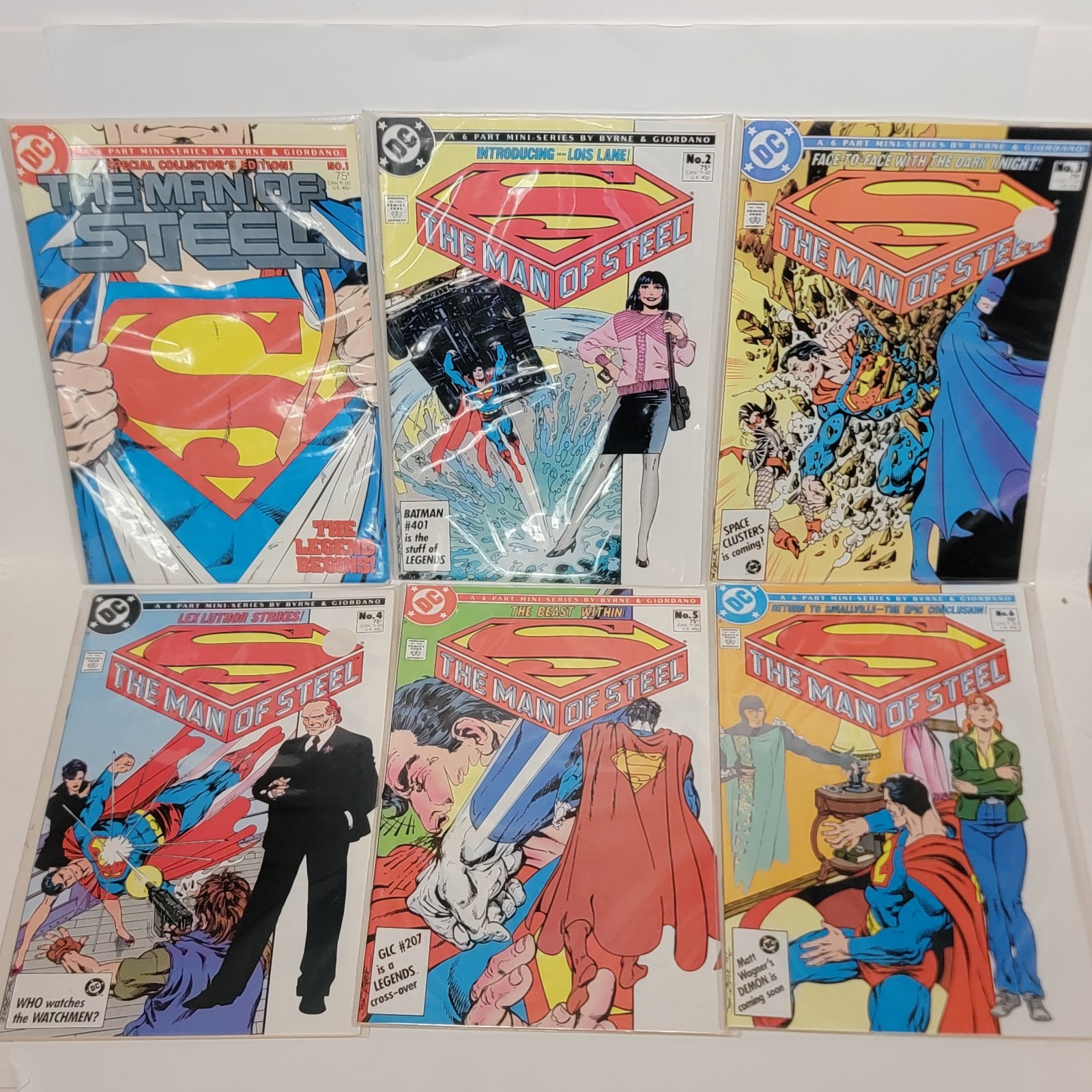 Superman: The Man of Steel #1-6 Complete Mini-Series DC Comic Books 1986