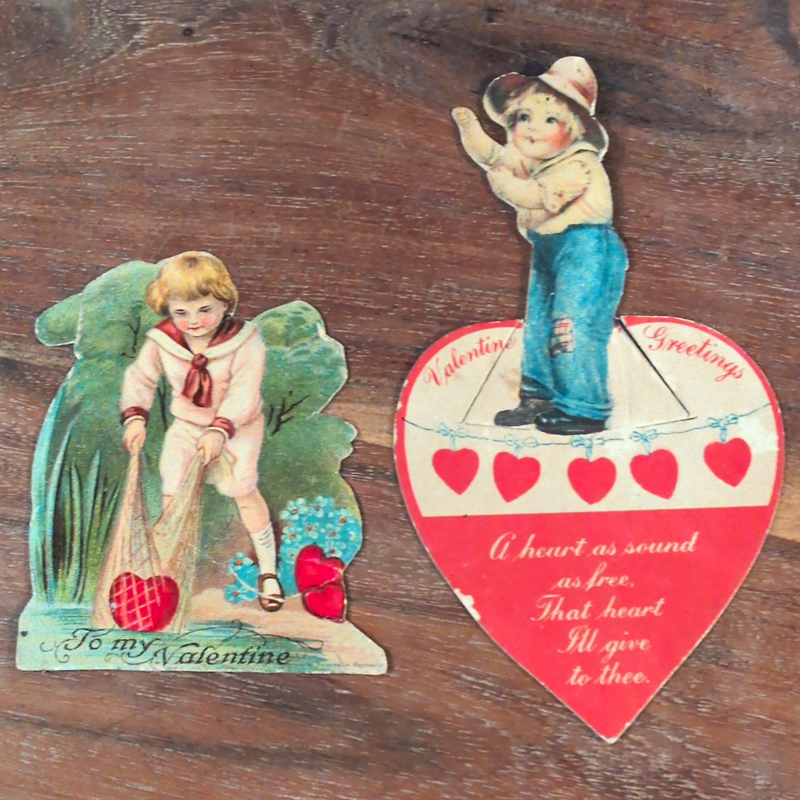 Vintage Valentine’s Day Greeting Card Child Figural Heart "To My Valentine"