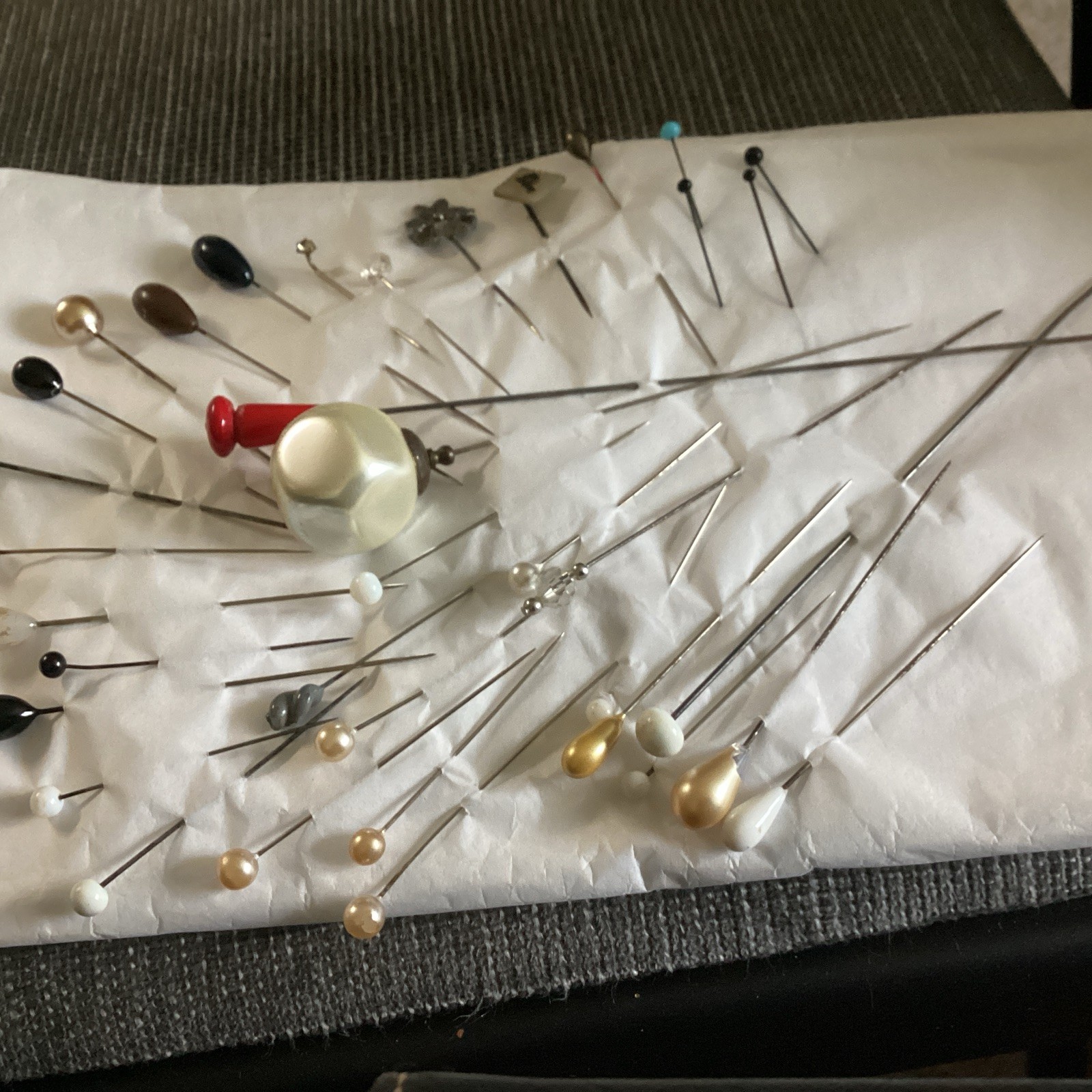 Antique & Vintage Hat Pins & Others Lot Of 36 Different Sizes & Lengths Antique & Vintage Hat Pins & Others Lot Of 36 Different Sizes & Lengths