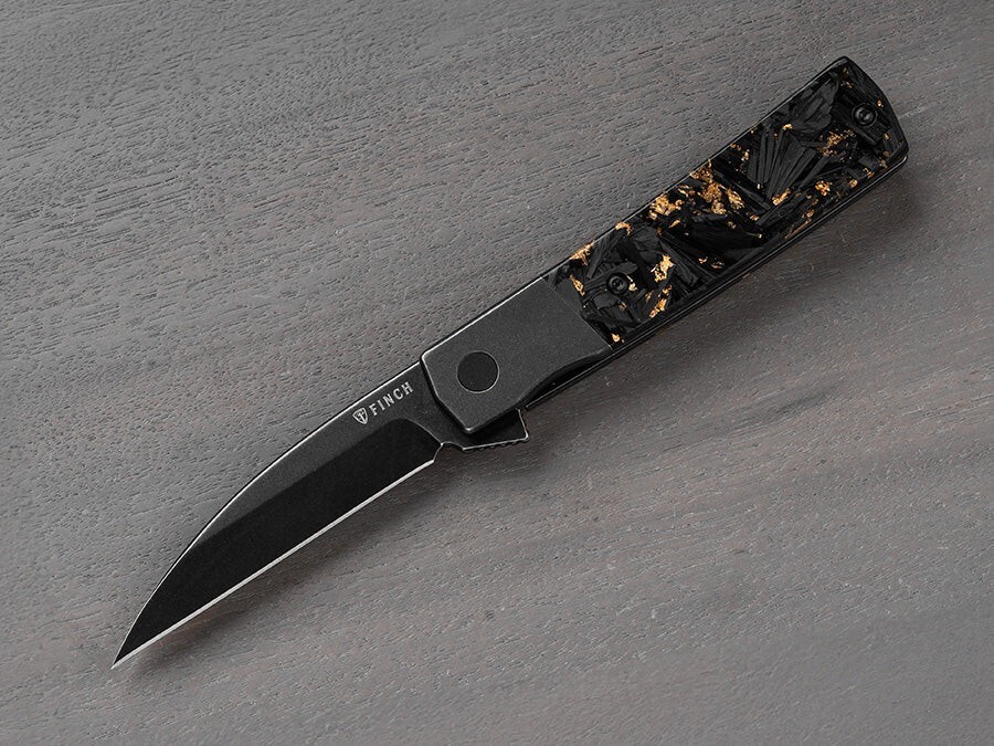 FINCH KNIVES - NEW "WIDOWMAKER" - 4 HANDLE OPTIONS - 3.7" CLOSED - TITANIUM CLIP