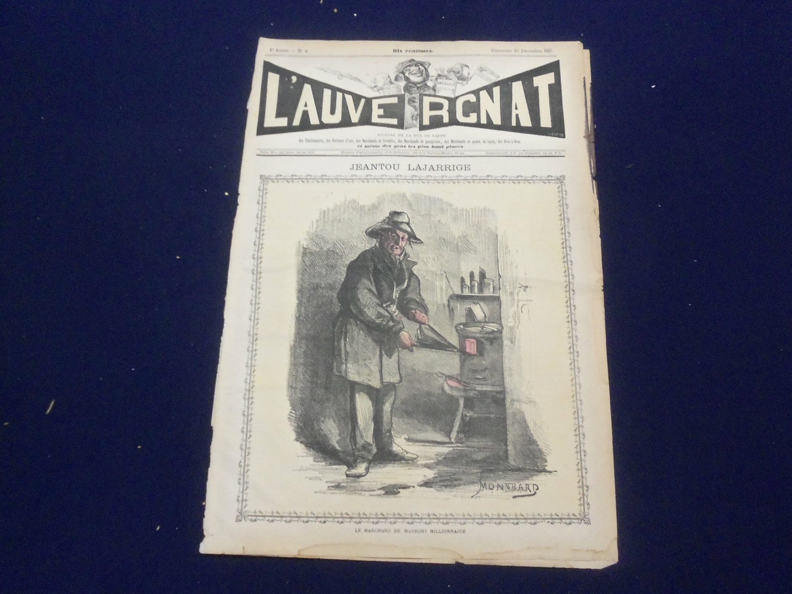 1867 DECEMBER 15 L'AUVERGNAT NEWSPAPER - JEANTOU LAJARRIGE - FRENCH - FR 2853 1867 DECEMBER 15 L'AUVERGNAT NEWSPAPER - JEANTOU LAJARRIGE - FRENCH - FR 2853