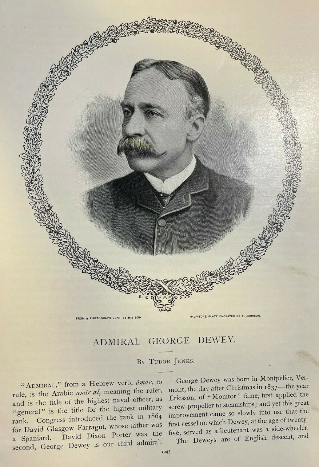 1899 Admiral George Dewey Spanish American War 1899 Admiral George Dewey Spanish American War
