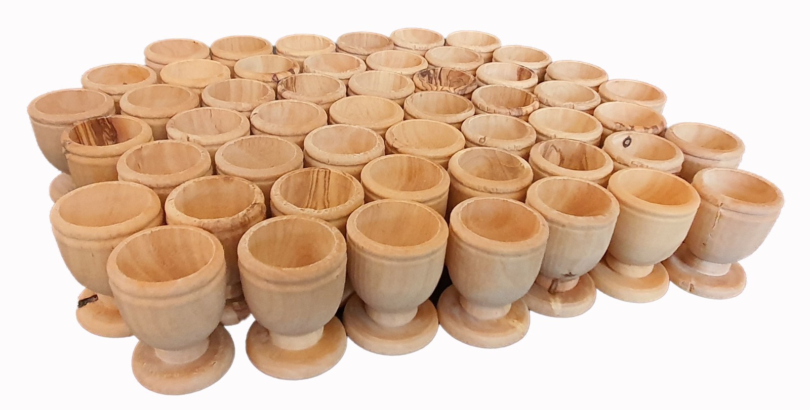 Set of 50 Handcrafted Olive Wood Communion Cups 1.75" from Bethlehem – Holy Land