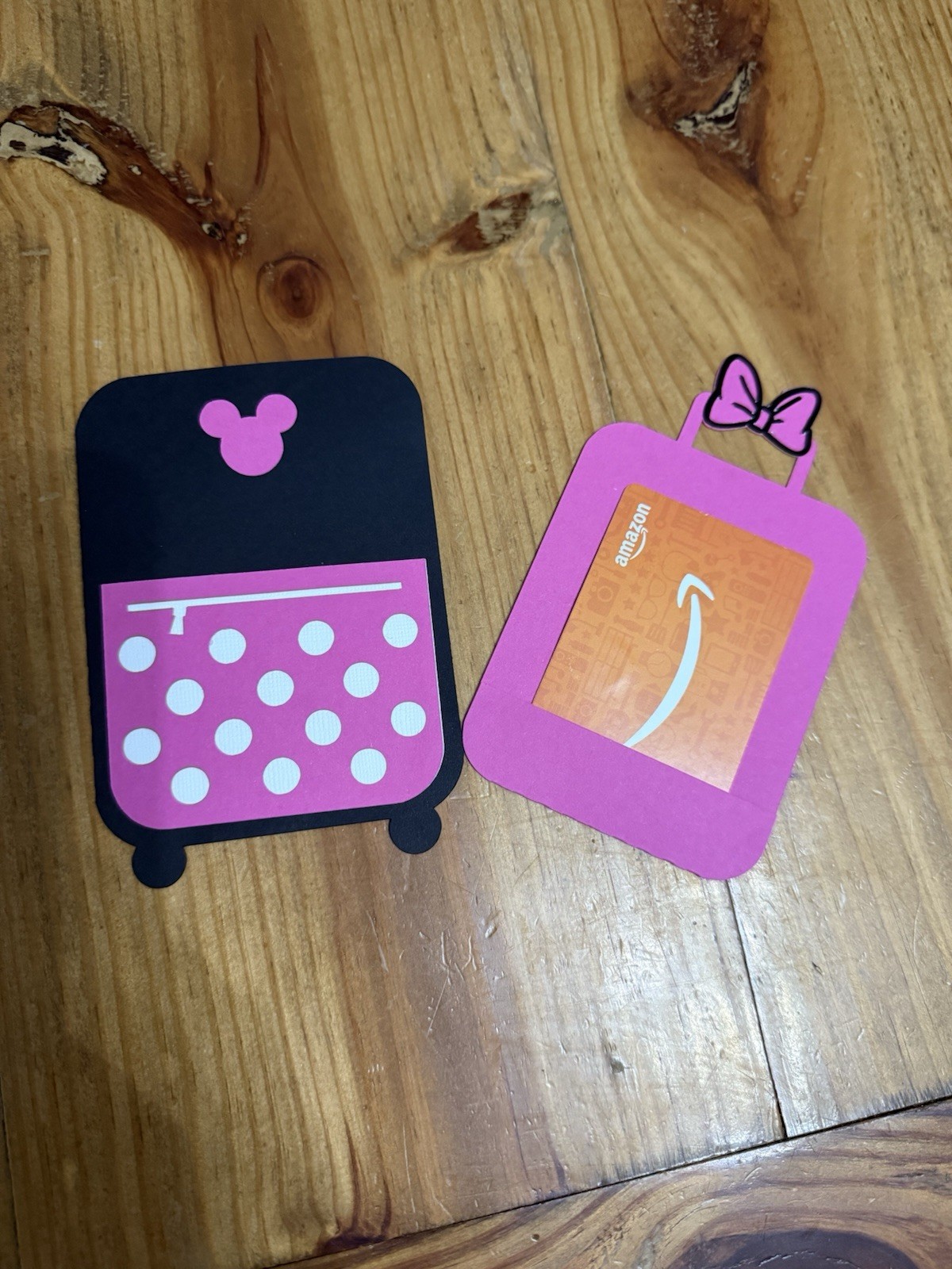 Disney Inspired Minnie Mouse Travel Suitcase Gift Card Money Holder Disney Inspired Minnie Mouse Travel Suitcase Gift Card Money Holder