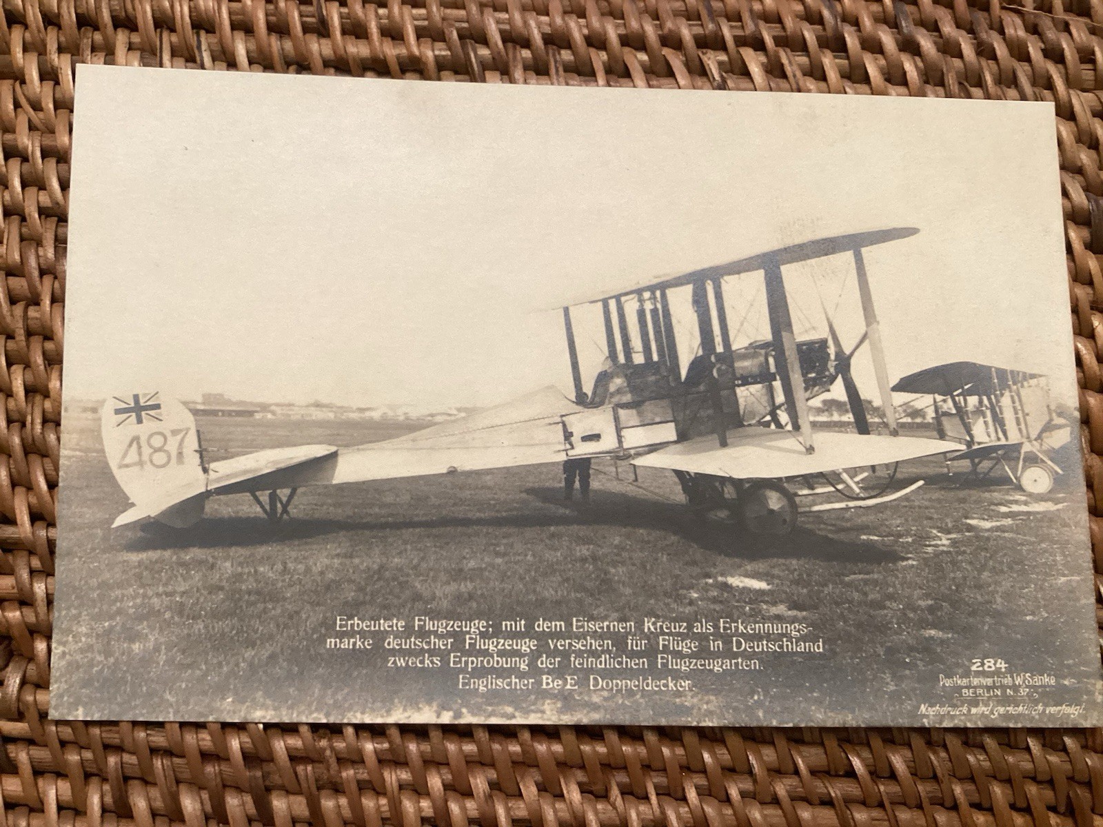 Antique W. Sanke 284 Postcard Captured British B. E. 2 Airplane Antique W. Sanke 284 Postcard Captured British B. E. 2 Airplane