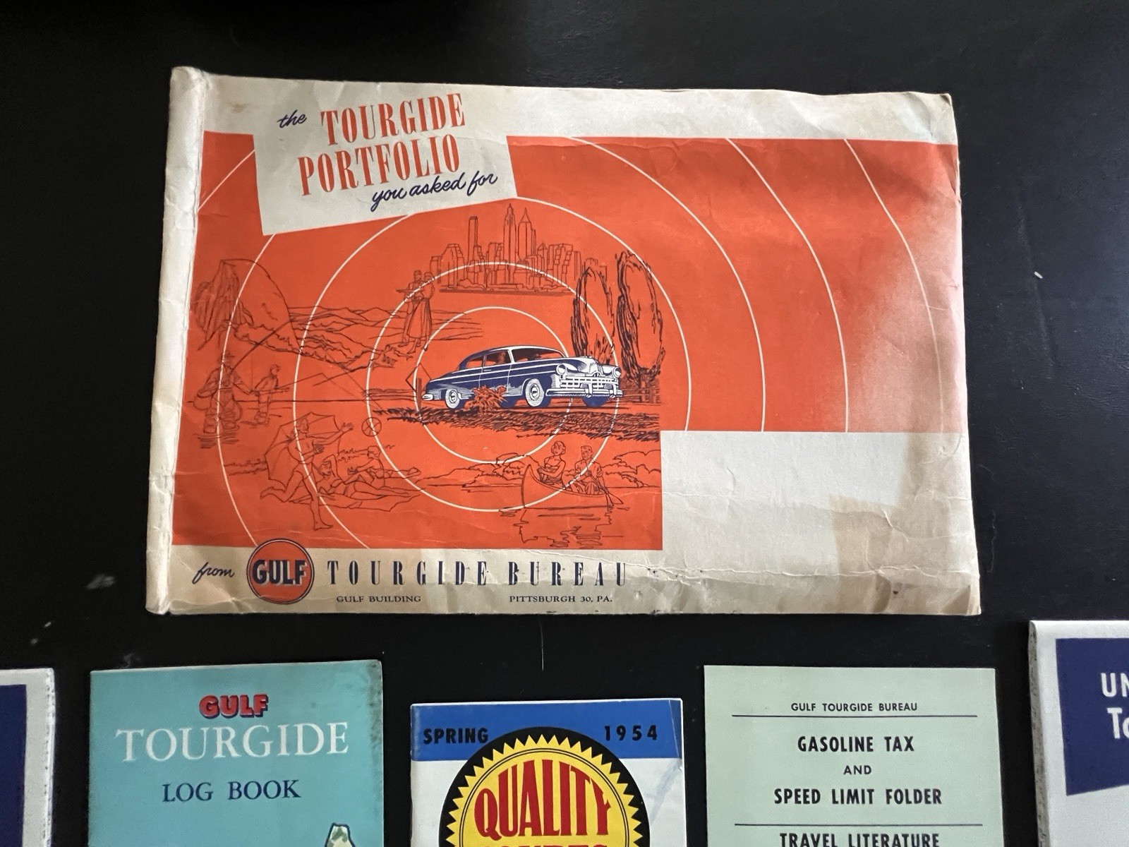 1954 Gulf Tourgide Portfolio Road Maps Western & Eastern U.S. States & Log Book 1954 Gulf Tourgide Portfolio Road Maps Western & Eastern U.S. States & Log Book