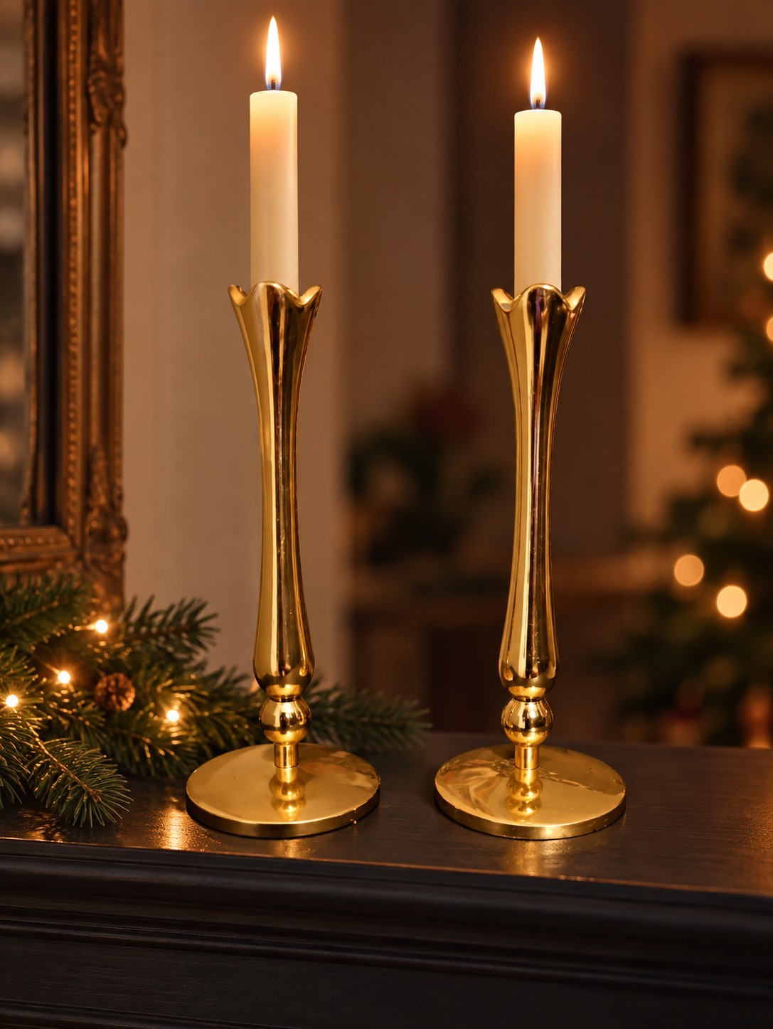 Vintage 70s Brass Candlesticks Vintage 70s Brass Candlesticks