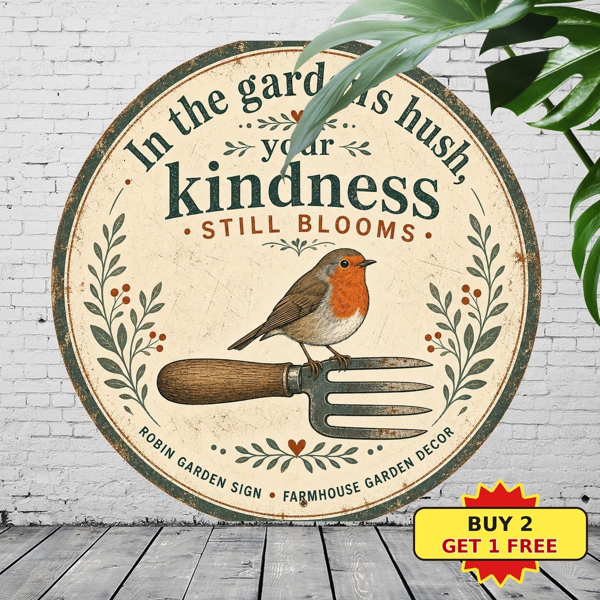 Robin Bird In Garden Round Tin Sign 8x8 Springtime British Wildlife Wall Decor Robin Bird In Garden Round Tin Sign 8x8 Springtime British Wildlife Wall Decor