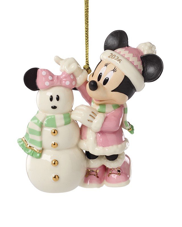 LENOX 2026 MINNIE WITH SNOWMAN ORNAMENT / PORCELAIN / NEW IN BOX / LENOX 2026 MINNIE WITH SNOWMAN ORNAMENT / PORCELAIN / NEW IN BOX /