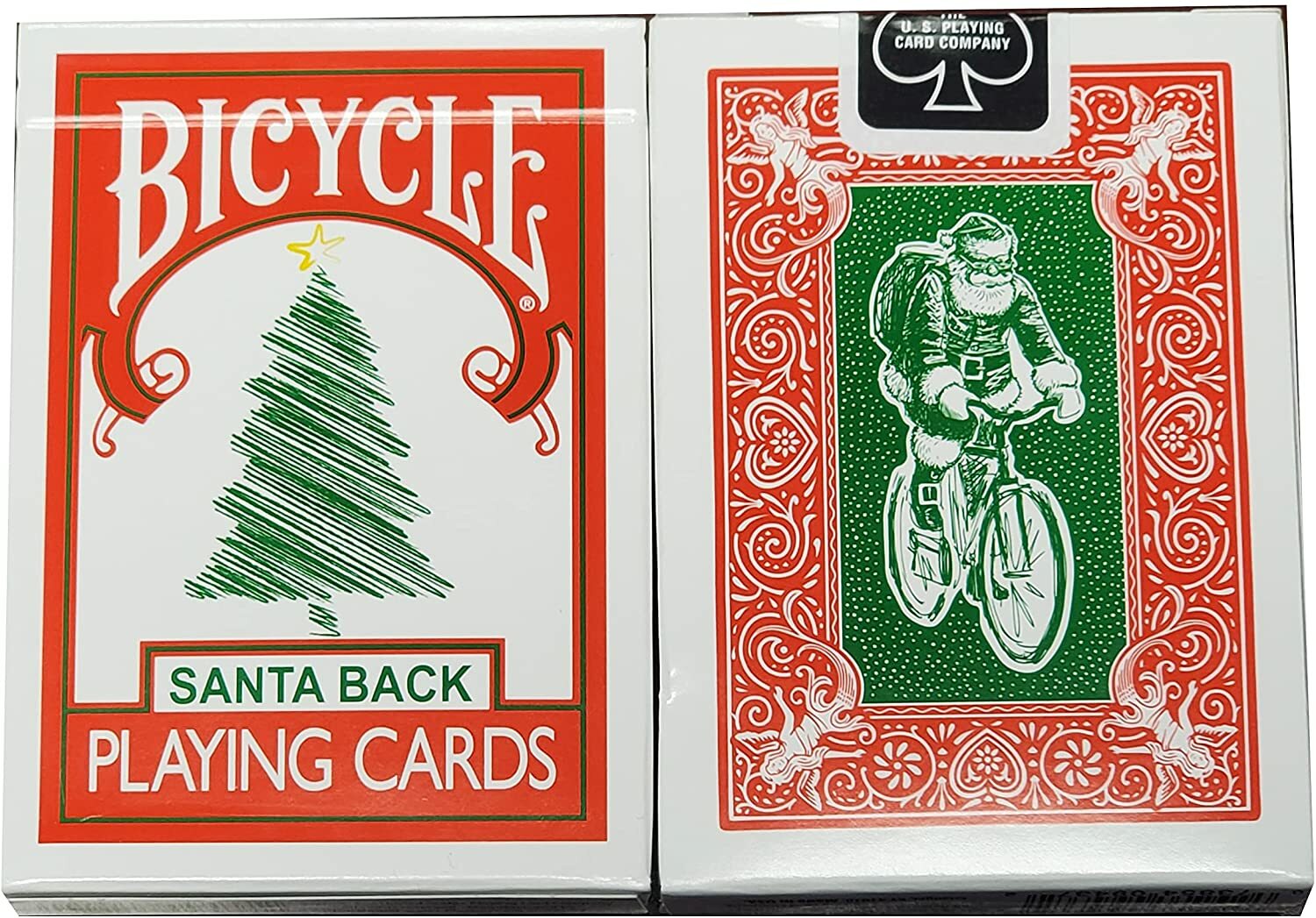 Bicycle Red Back Green Santa Playing Cards 2nd Edition Christmas Holiday Deck