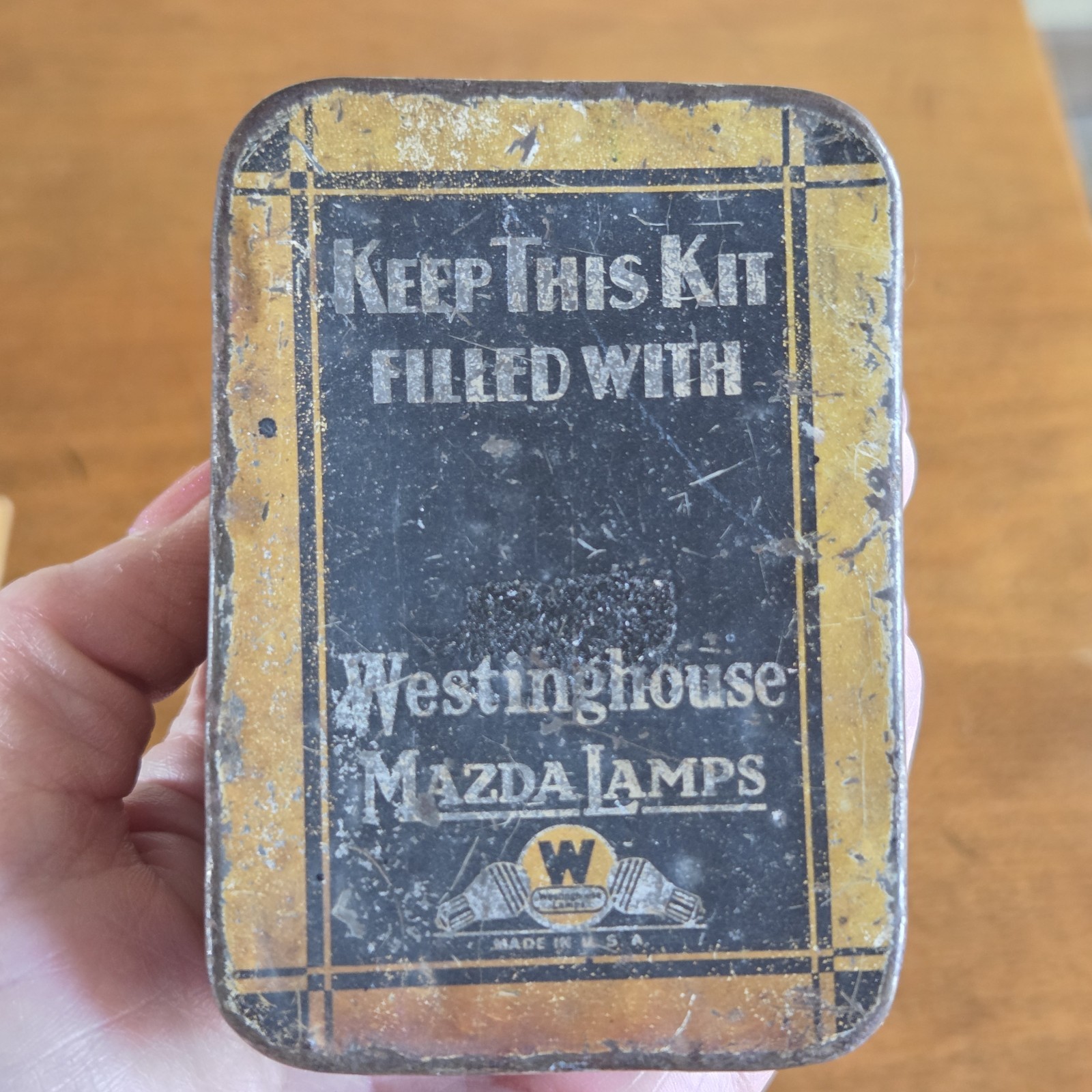 Vintage Westinghouse Mazda Car Auto Parts Lamp Bulb Advertising Tin Rough Vintage Westinghouse Mazda Car Auto Parts Lamp Bulb Advertising Tin Rough
