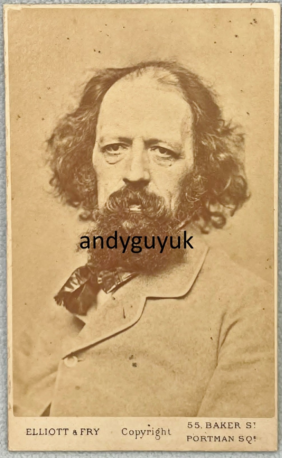 CDV POET LORD ALFRED TENNYSON ANTIQUE PHOTO BY ELLIOTT FRY LONDON VICTORIAN CDV POET LORD ALFRED TENNYSON ANTIQUE PHOTO BY ELLIOTT FRY LONDON VICTORIAN