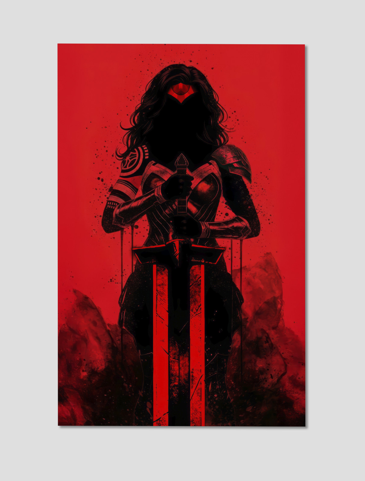 Absolute Wonder Woman Red & Black Premium Giclee Print 11x17 DC Comics Wall Art