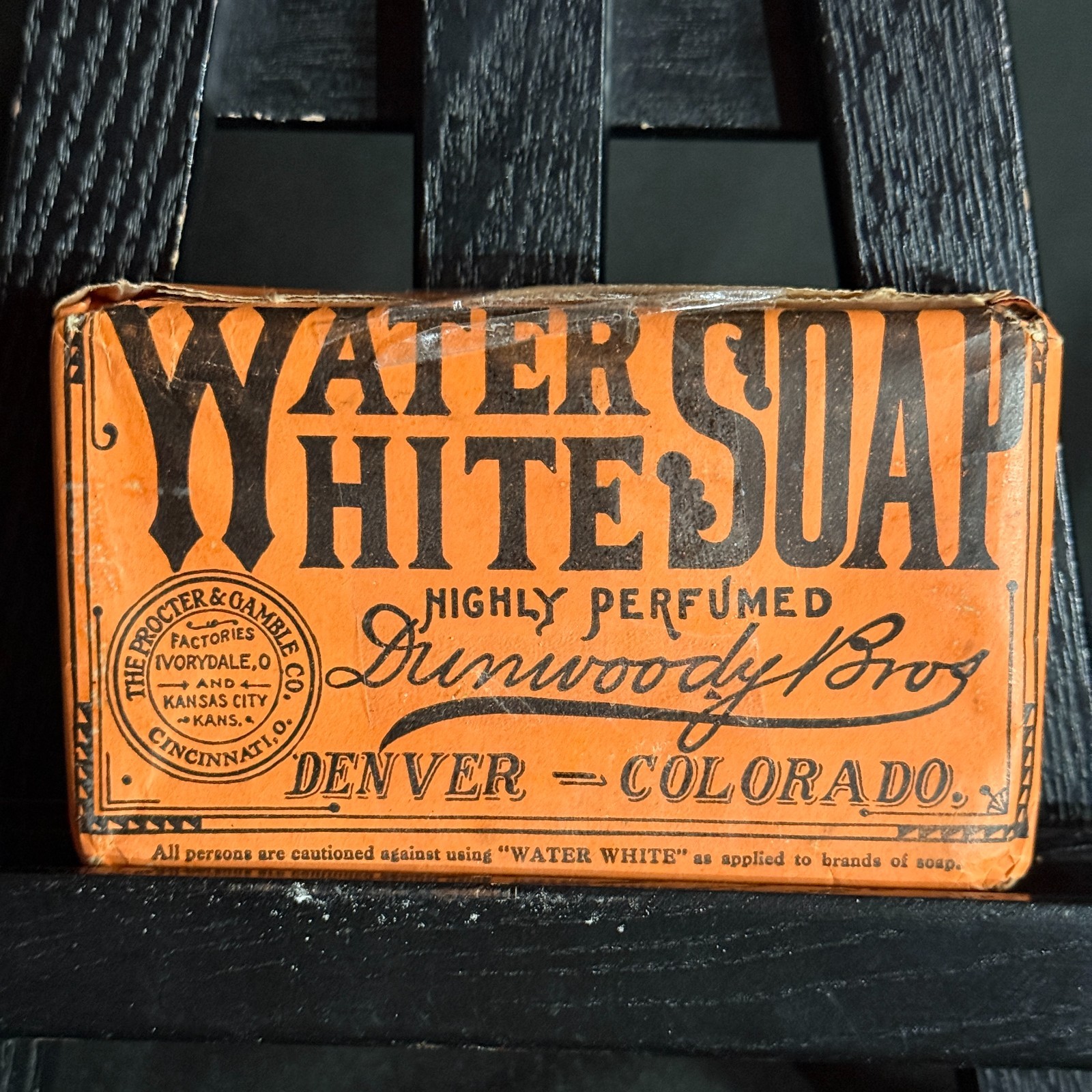 Antique Water White Soap NOS Dunwoody Bros Denver Procter Gamble Early 1900s